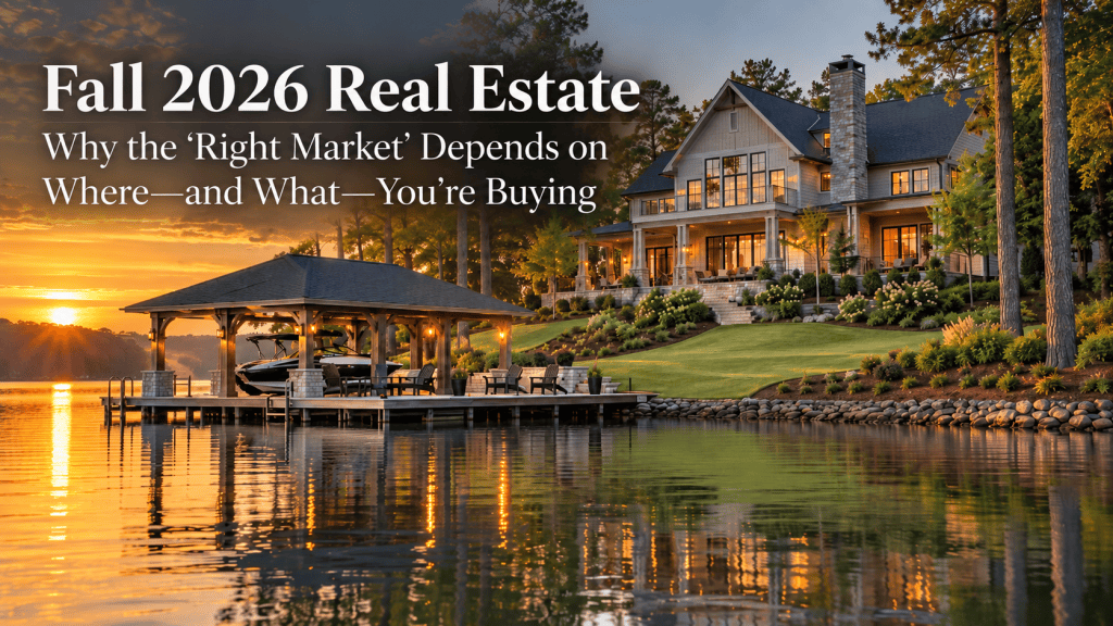 Fall 2026 Real Estate: Why the “Right Market” Depends on Where—and What—You’re&nbsp;Buying